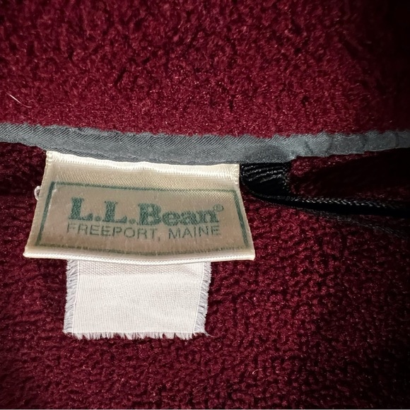Ll Bean Vintage Maroon Fleece Teal Zip Front Fleece Size Women’s Medium ?? - Picture 4 of 7